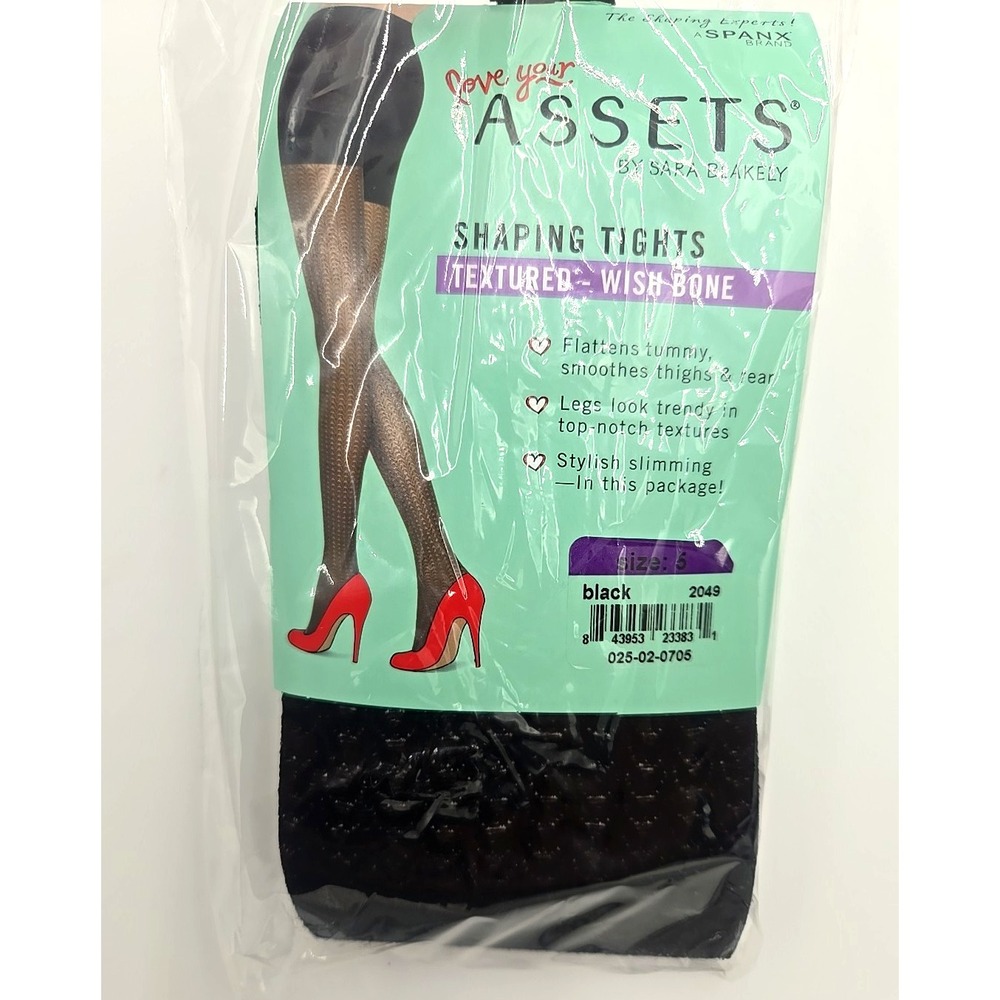 Spanx Assets Women 5 Black Textured Wishbone 220-265 LBS  Slimming Flatten Tummy